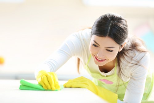 Empty flat being cleaned before new tenants move in near Finsbury Park