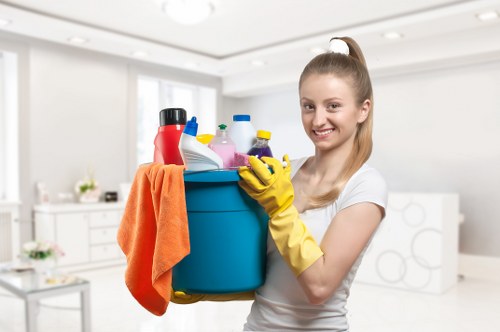 Post-construction cleaning of a flat hallway near Finsbury Park